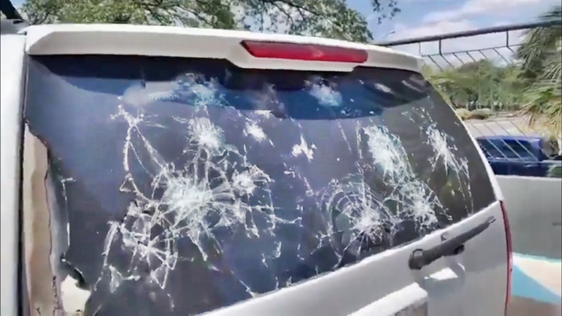 La camioneta que trasladaba a Juan Guaidó hasta Lara para concentración fue molida a tiros