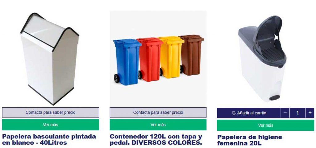 productos de limpieza profesional cubos basura papeleras